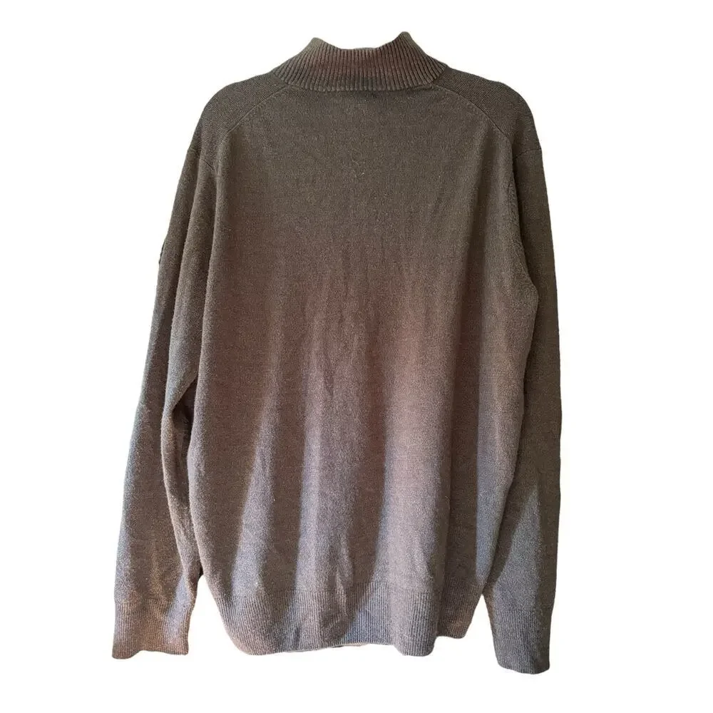 Dockers Men’s XL Quarter Zip Sweater Knit Pullover Mock Neck Long Sleeve Brown - Picture 4 of 8